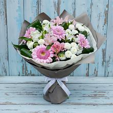 Букет цветов из:  Герберы, Альстромерии и Хризантемы #REPLACE_PRED# Талакан