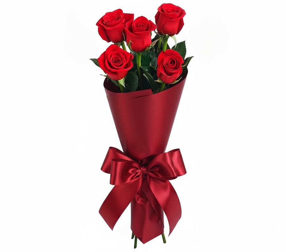 Букет 5 Красных роз Эдлесс Лав в Талакан