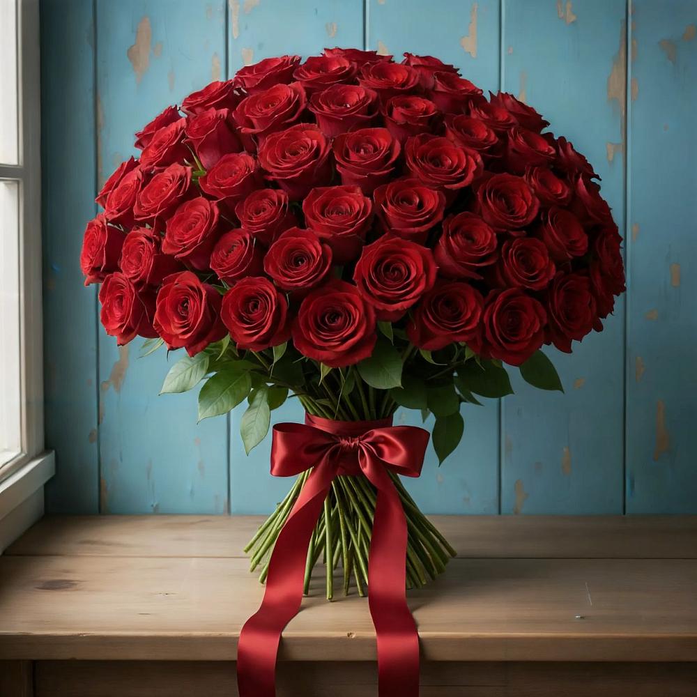 Букет Красные розы Блэк Меджик в Талакан