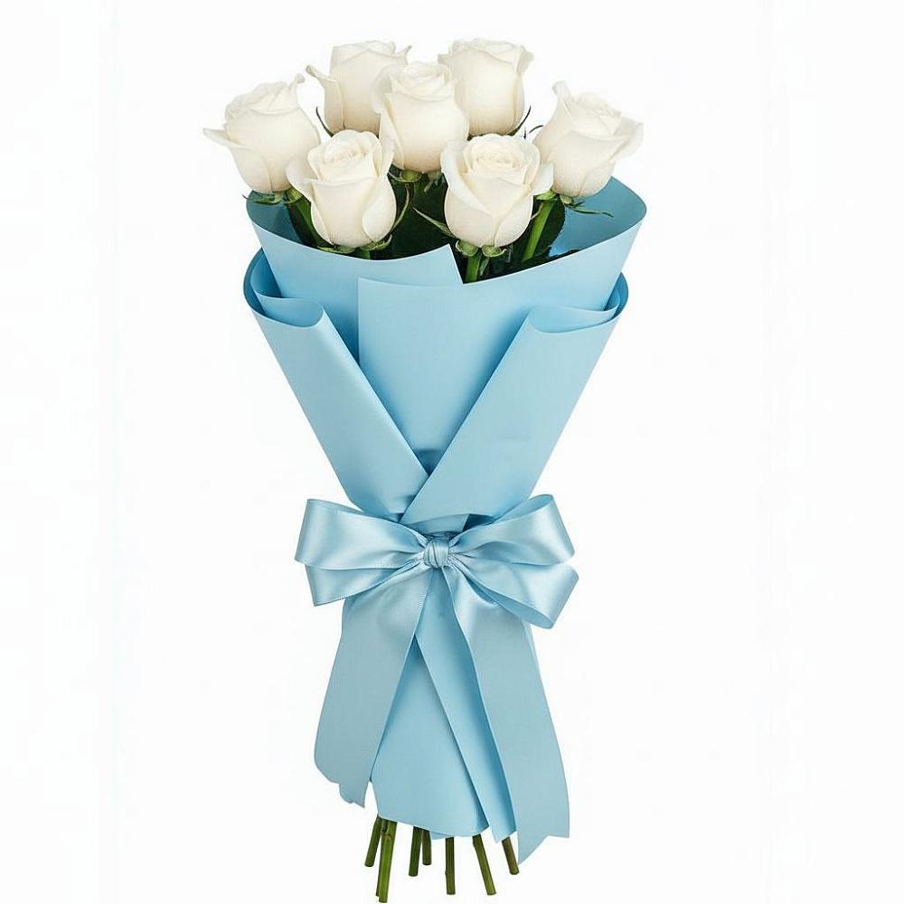 Букет 7 белых роз Проуд в Талакан