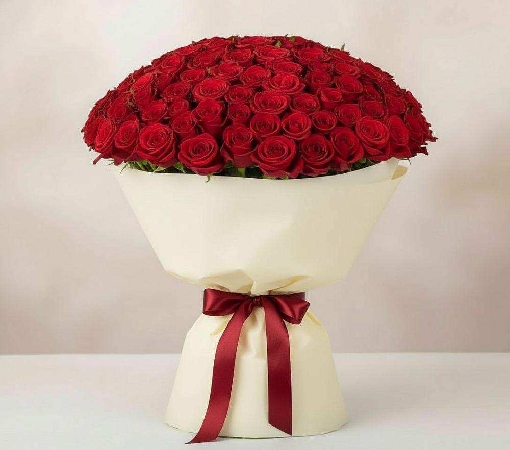Букет 101 Красная роза Милано в Талакан