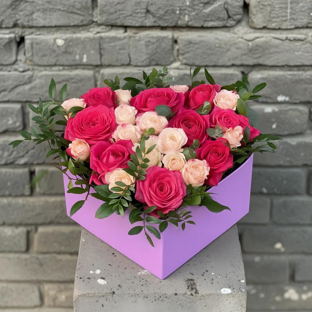 Цветочная композиция из Розы в коробке в Талакан