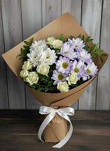 Букет цветов из:  Хризантемы и Розы в Талакан