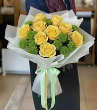 Букет цветов из:  Хризантемы и Розы #REPLACE_PRED# Талакан