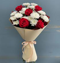 Букет цветов из:  Розы и Хризантемы в Талакан